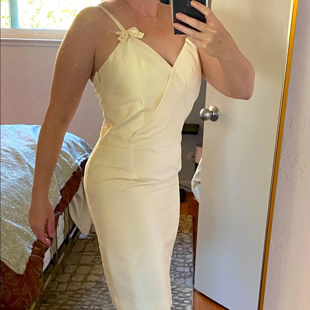 Christian Dior Made in France silk cream dress NFS
